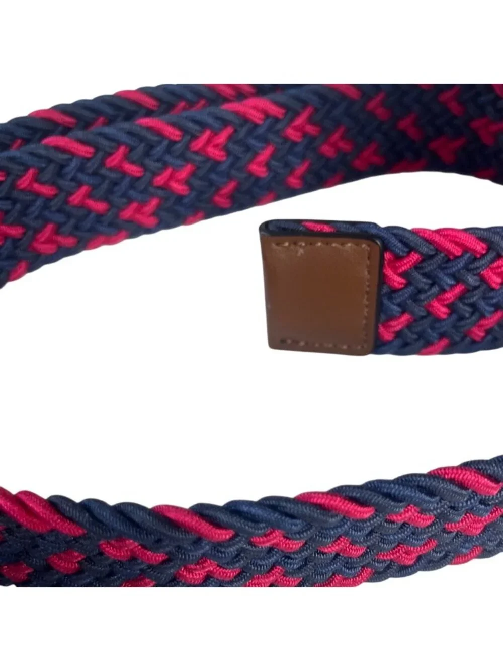 Original Penguin Stretch Belt Large 38-40 Blue Pink New Woven Elastic Golf Casua